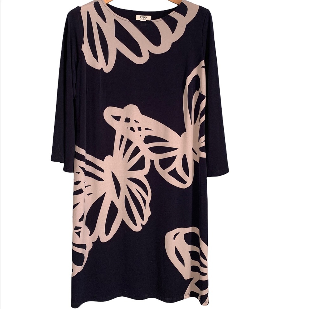 🦋 Cato 🦋 Plus Size sober Butterflies Midi Dress